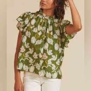 Trovata Birds of Paradise Carla Blouse in Morning Tulip M Runs Large